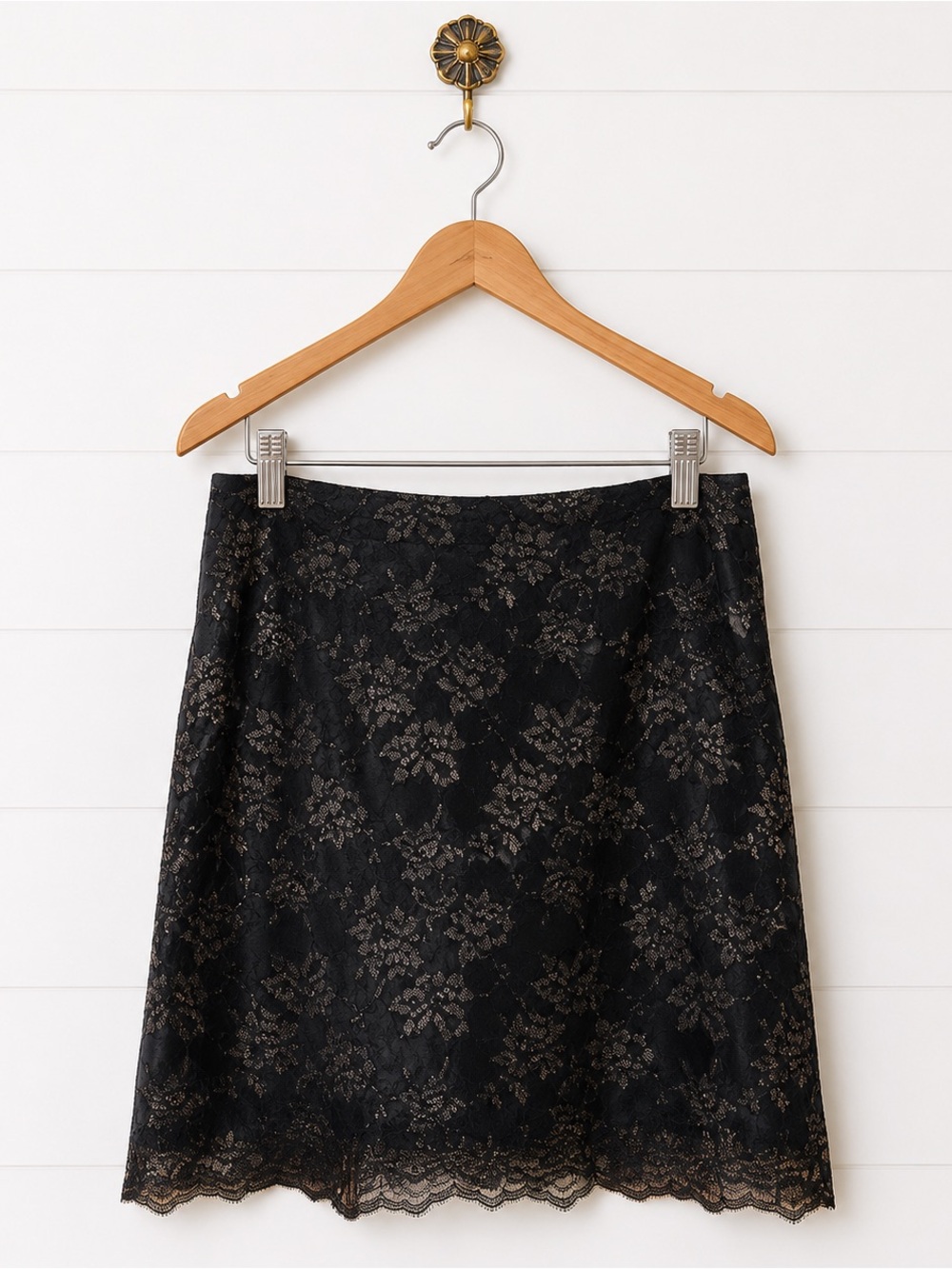 Velvet Graham Spencer lace silk tailored pencil skirt P XS